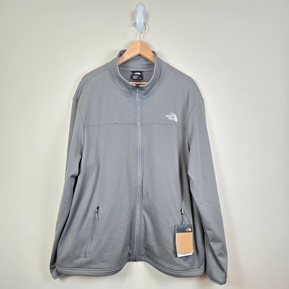 The North Face Men Size XXL Cedar Trail Grid Fleece Full Zip Jacket Smoked Pearl - Picture 1 of 3